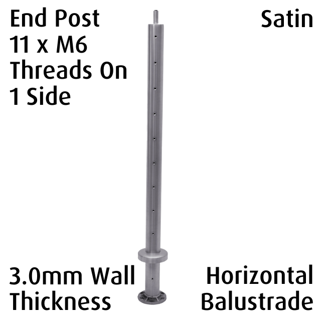 Round End Post (3mm) - Horizontal Balustrade - Satin