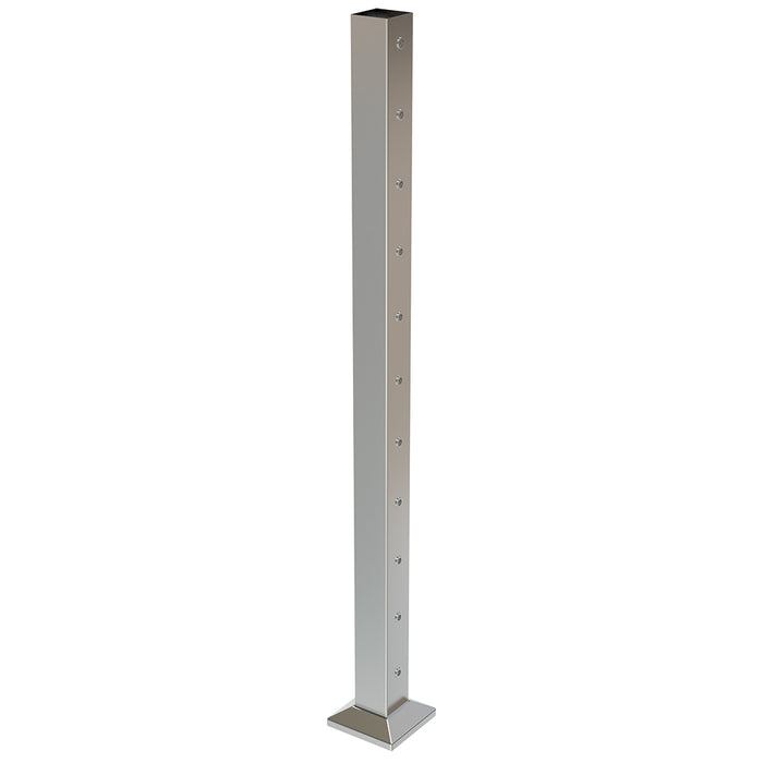Square End Post with 11 M6 Nutserts (Open Top) - Satin