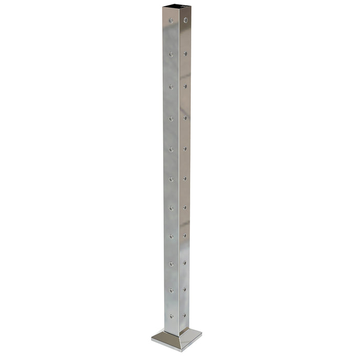 Square Corner Post with 2x11 M6 Nutserts (Open Top) - Mirror
