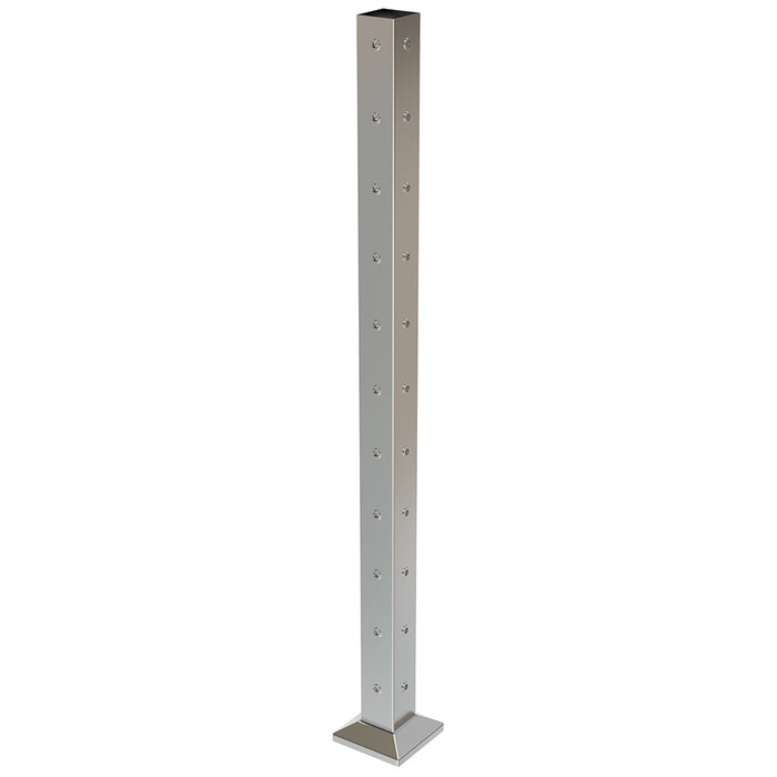 Square Corner Post with 2x11 M6 Nutserts (Open Top) - Satin