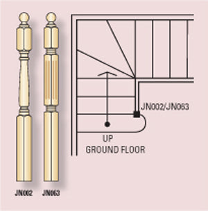 Fluted Std Stair Posts 1500x90sq (Vic Ash)