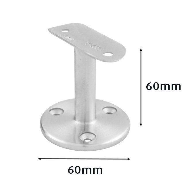 60mm Upright Stainless Handrail Brackets - Curved Cradle (Satin)