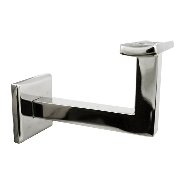80mm Square Handrail Bracket - Curved Cradle (Mirror)