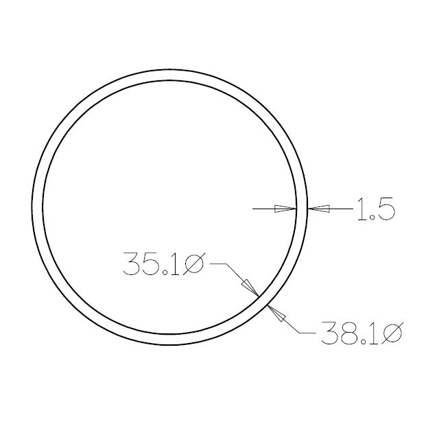 Round Tube 38.1 diameter (316 Mirror) - 5.8 metre Length