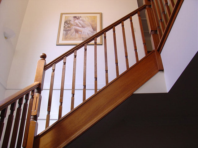 Fluted Centre Landing Stair Posts 880x90sq (Vic Ash)