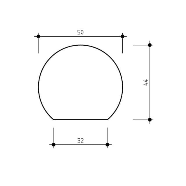 Ezirail 50mm diameter Handrails with Flat Base (Vic Ash) - Bulk Buy / Random Lengths