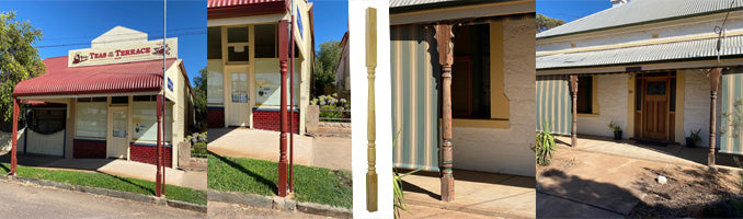 Treated Turned Porch Post - Old v New