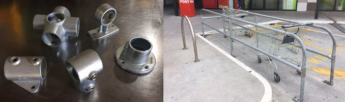 Shopping Trolley Bay Using Galvanised Fittings