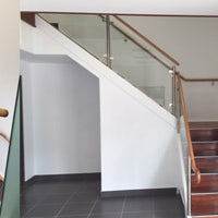 Stainless & Glass Balustrade With Timber Handrail