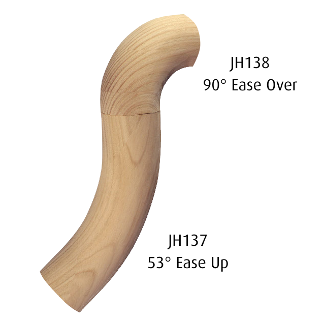 90 deg Ease Over in Vic Ash for EZIRAIL 50mm with Flat Base