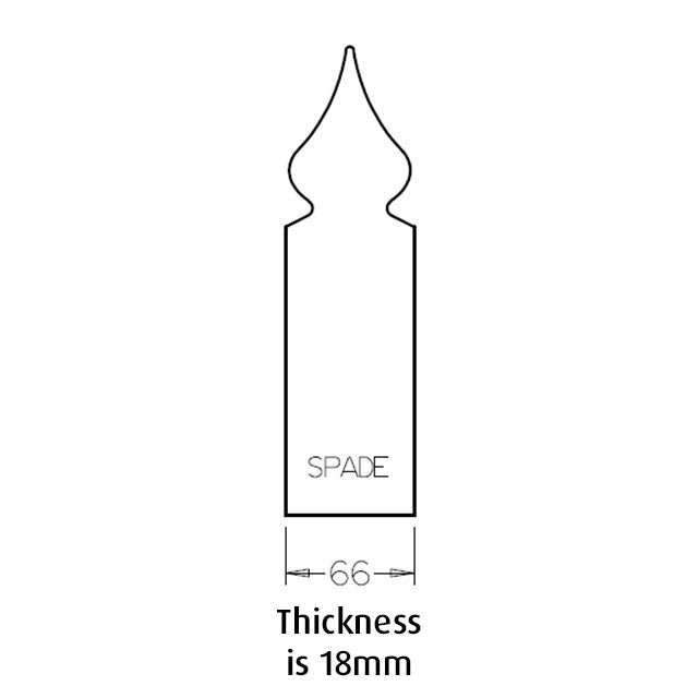 "Spade" Fence Picket in Pine - Various Lengths