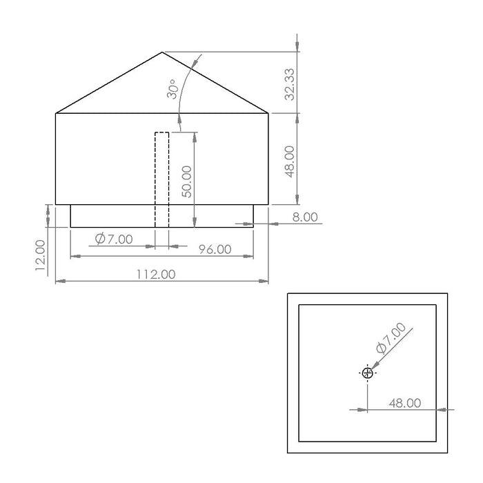 Pointed Fence Post Capital for 112sq Post