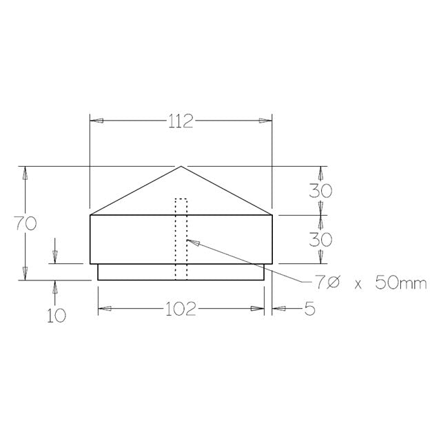 Pointed Fence Post Capital for 112sq Post