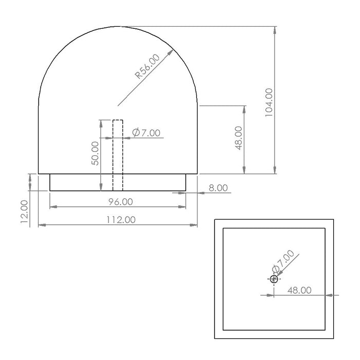 Rounded Fence Post Capital for 112sq Post