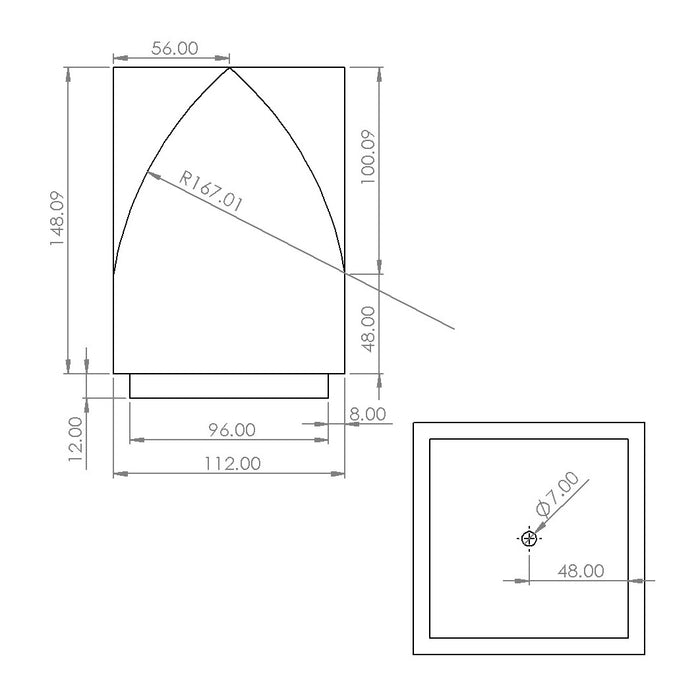 Gothic Fence Post Capital for 112sq Post