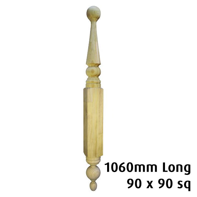 Turned "Morphett" Roof Finials 1060x90sq