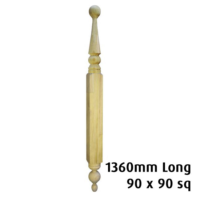 Turned "Morphett" Roof Finials 1360x90sq