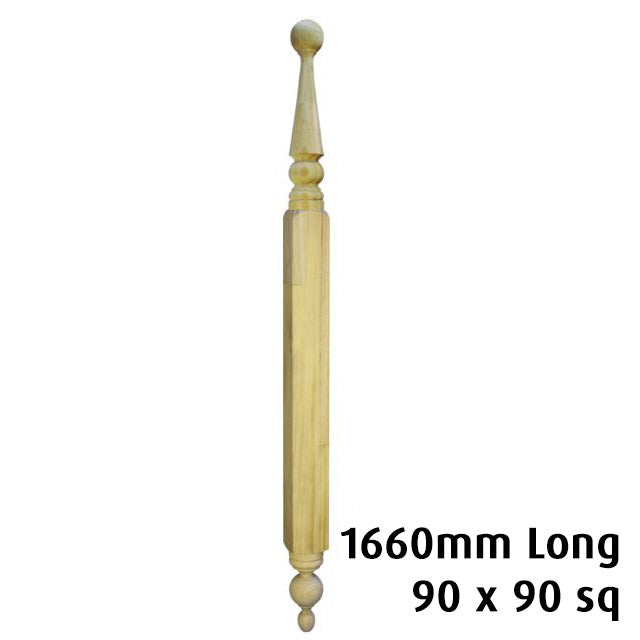 Turned "Morphett" Roof Finials 1660x90sq