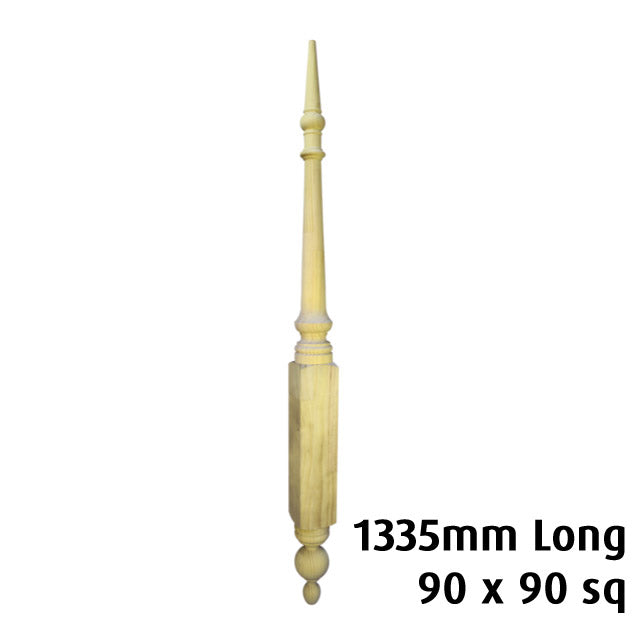 Turned "Edwardian" Roof Finials 1335x90sq