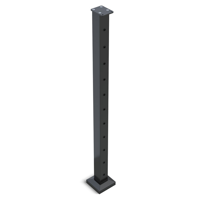 Square End Post with 11 M6 Nutserts- Black