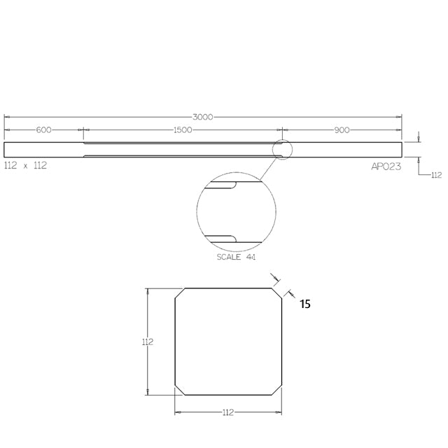 Chamfered Verandah Posts 3000x112sq