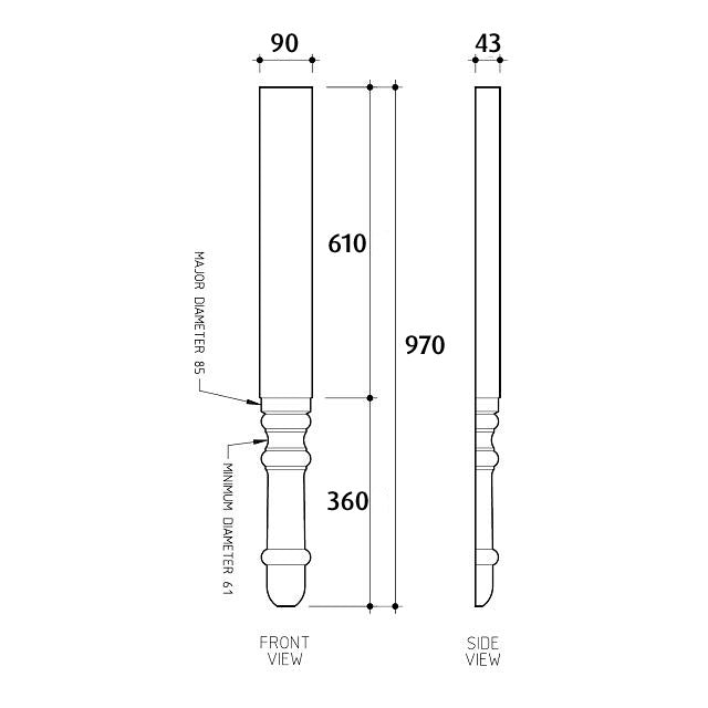 Camden Wall Plate 90mm
