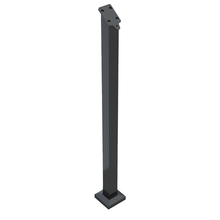 Plain Post for Angled Balustrade - Black