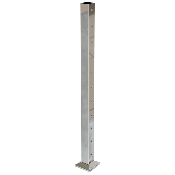 Square End Post with 11 M6 Nutserts (Open Top) - Mirror