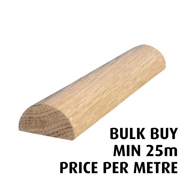 40mm diameter Half Dowel (American Oak) - Bulk Buy / Random Lengths