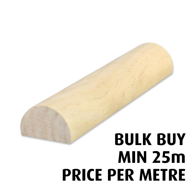 30mm diameter Half Dowel (Pine) - Bulk Buy / Random Lengths