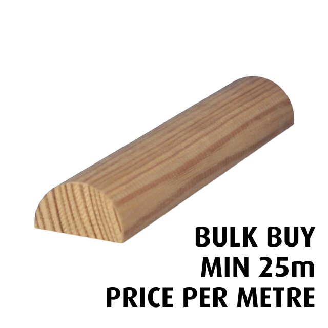 30mm diameter Half Dowel (Victorian Ash) - Bulk Buy / Random Lengths