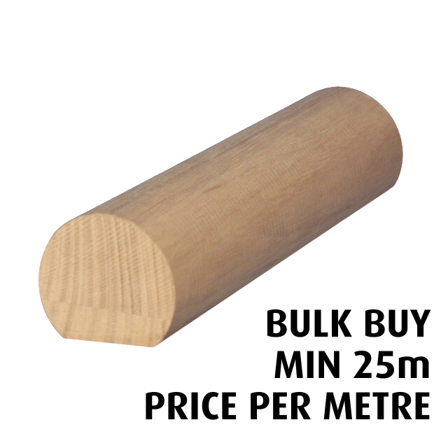 Ezirail 50mm diameter Handrails with Flat Base (Vic Ash) - Bulk Buy / Random Lengths