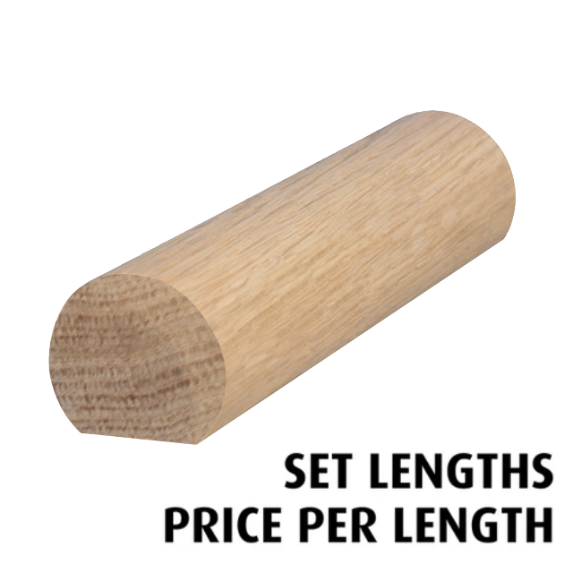 Ezirail 50mm diameter Handrails with Flat Base (American Oak) - Set Lengths
