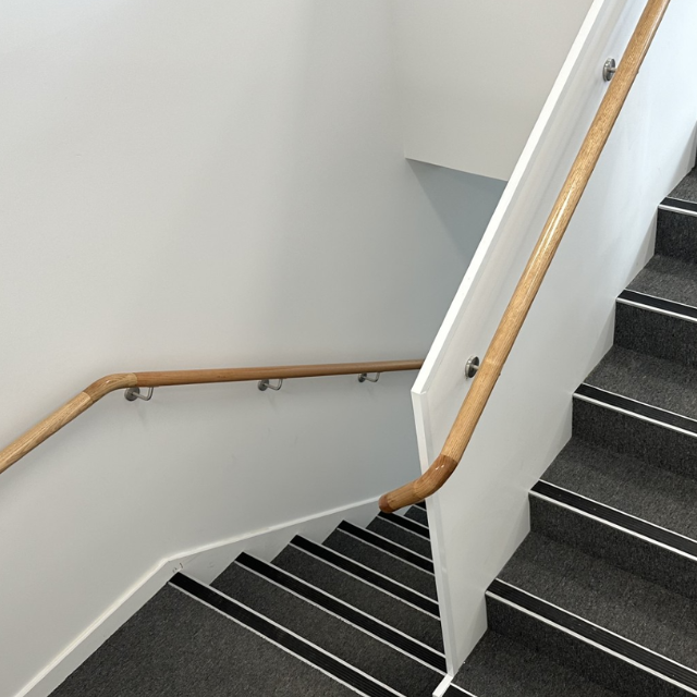 Ezirail 50mm diameter Handrails with Flat Base (Vic Ash) - Set Lengths