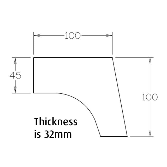 100mm Mid-Century Splayed Leg (Oak)