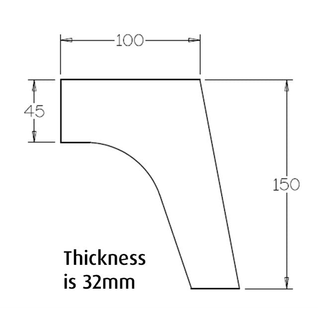 150mm Mid-Century Splayed Leg (Oak)