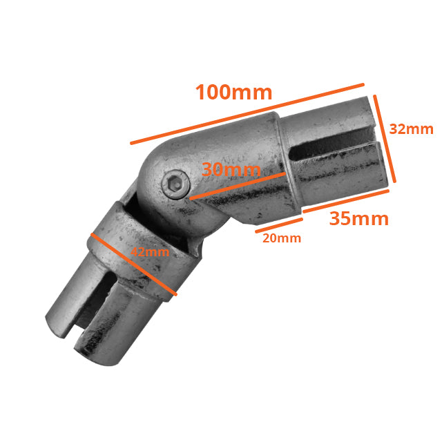 Disability Adjustable Elbow for 42mm Galvanised Pipe