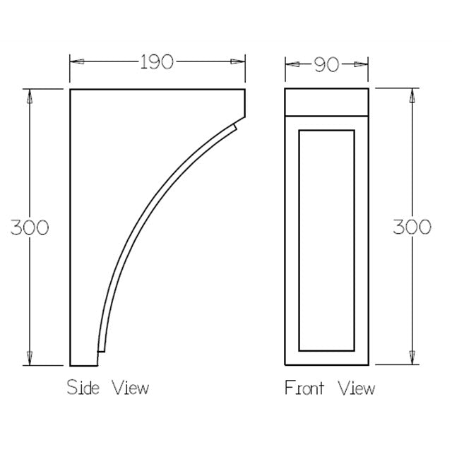 300x190x90 "Adelaide" Timber Corbels