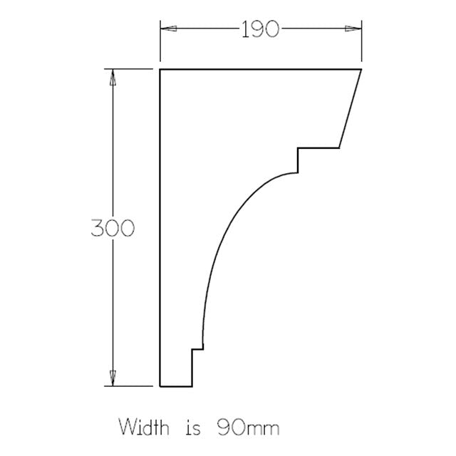300x190x90 "Dulwich" Timber Corbels