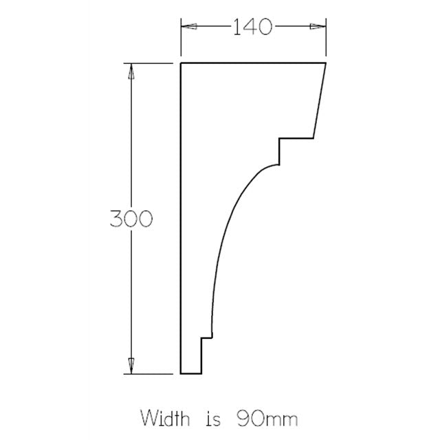 300x140x90 "Dulwich" Timber Corbels