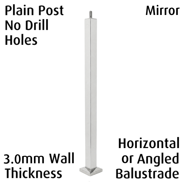 Square Plain Post (3mm) for Angled or Horizontal Balustrade
