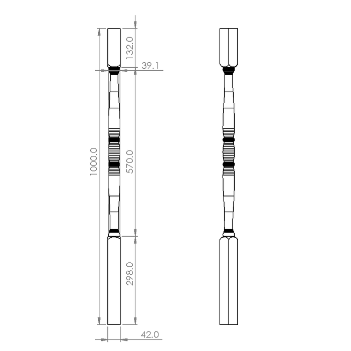 No.5 Turned Timber Balusters 1000x42sq