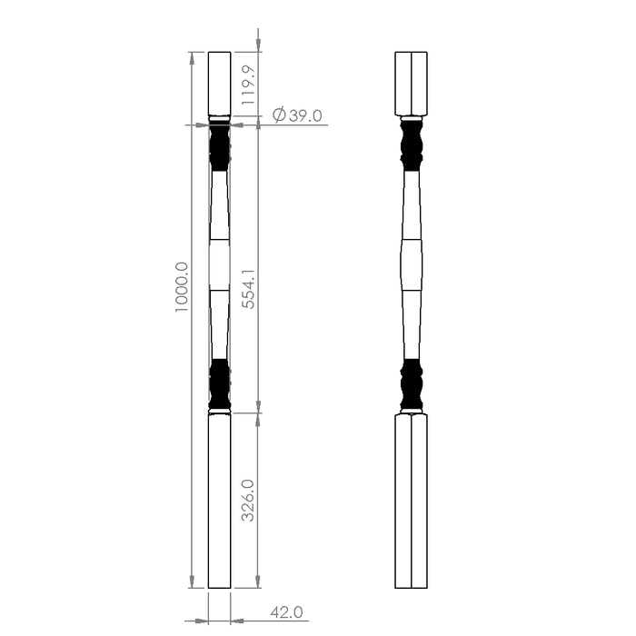 S2 Turned Timber Balusters 1000x42sq