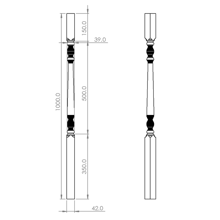 Pioneer Turned Timber Balusters 1000x42sq