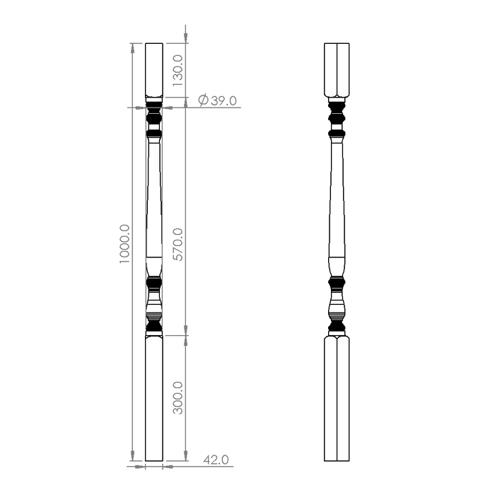 S&A Turned Timber Balusters 1000x42sq