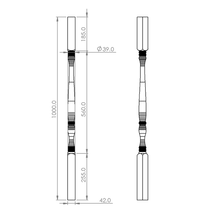 Camilla Turned Timber Balusters 1000x42sq