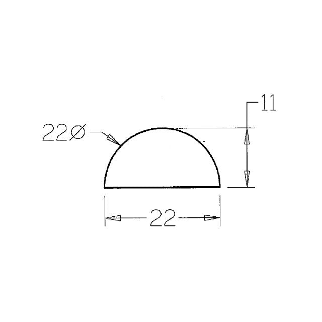 22mm diameter Half Dowel (Victorian Ash) - Set Lengths