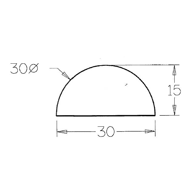 30mm diameter Half Dowel (American Oak) - Bulk Buy / Random Lengths