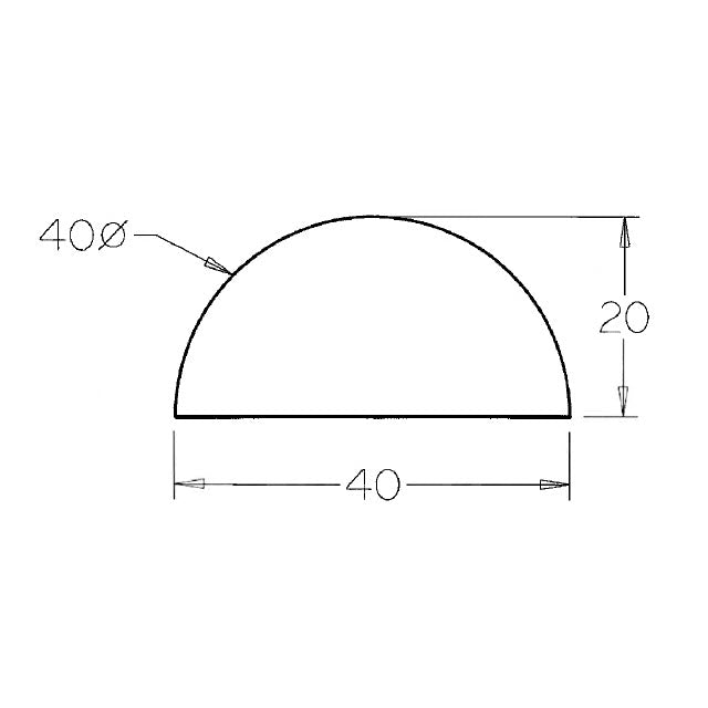 40mm diameter Half Dowel (American Oak) - Bulk Buy / Random Lengths