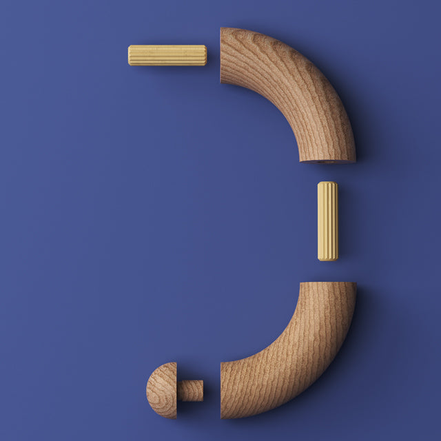 Designer Rail - 43mm diam - 180 deg Bend (American Oak)